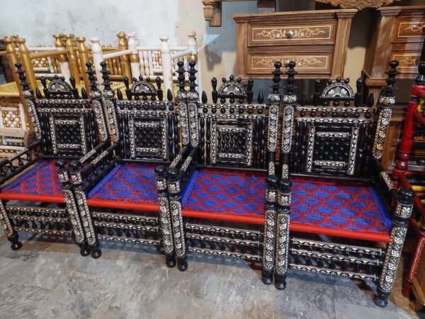 Chinioti Rangla Peera Set Design Premium Traditional Wooden Peera Set by Albaik Furniture