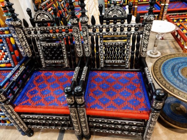 Chinioti Rangla Peera Set Design Premium Traditional Wooden Peera Set by Albaik Furniture