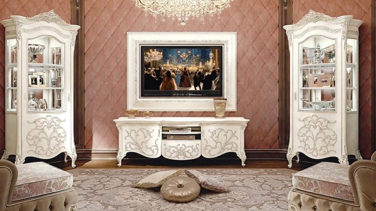 Modern TV Stand Design Luxury Entertainment Unit by Albaik Furniture