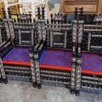 Chinioti Rangla Peera Set Design Premium Traditional Wooden Peera Set by Albaik Furniture